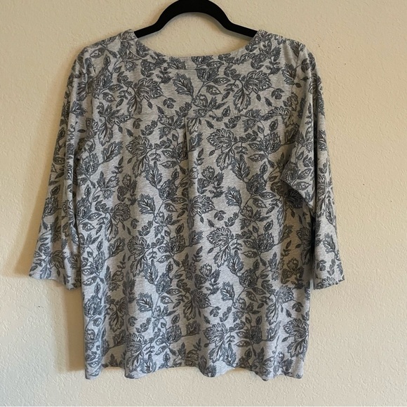 Pure Jill floral top size M gray casual everyday gma core soft comfort - Picture 8 of 8